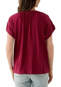 Women's Split Neck T-Shirt