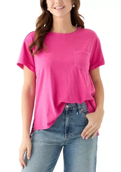 Women's Boyfriend Pocket Solid T-Shirt