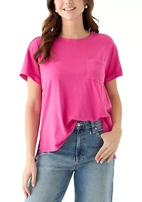 Women's Boyfriend Pocket Solid T-Shirt