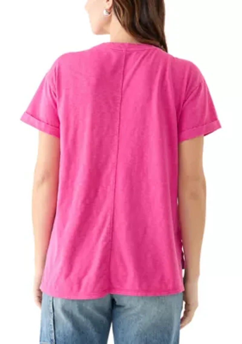 Women's Boyfriend Pocket Solid T-Shirt