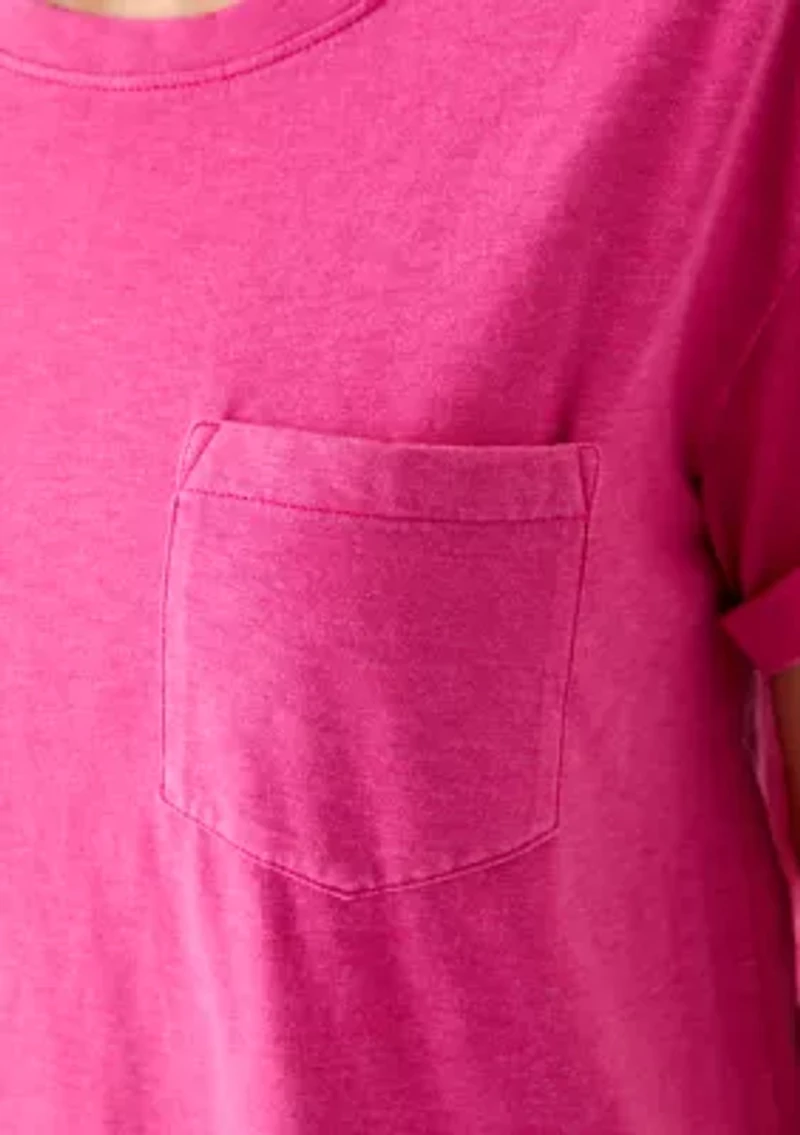 Women's Boyfriend Pocket Solid T-Shirt
