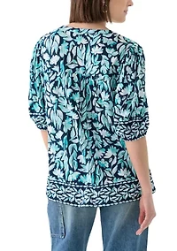 Women's Elbow Sleeve Printed Top