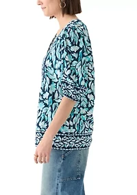 Women's Elbow Sleeve Printed Top