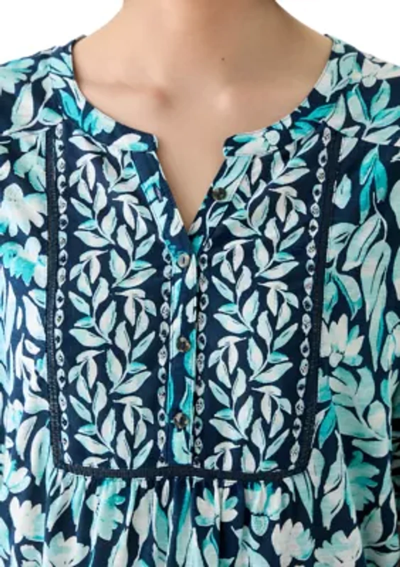 Women's Elbow Sleeve Printed Top