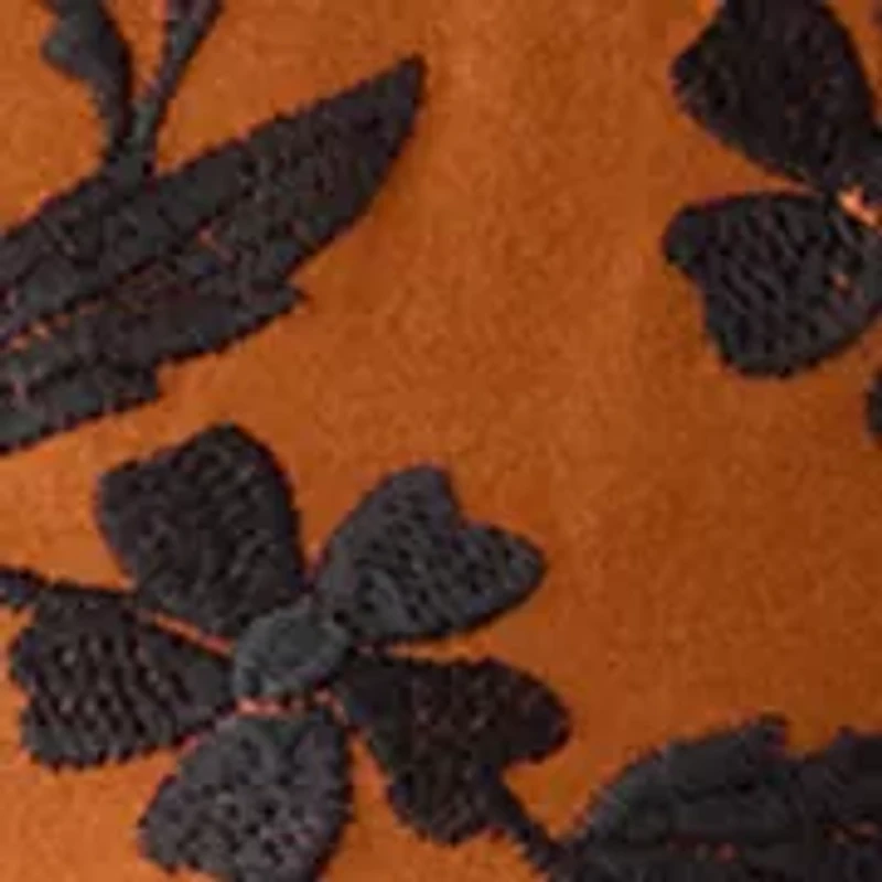 Women's Long Sleeve Cotton Flower Embroidered Top