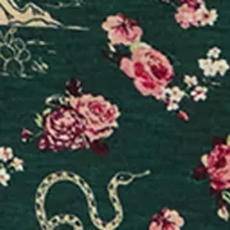 Women's Long Sleeve Ruched Print Top