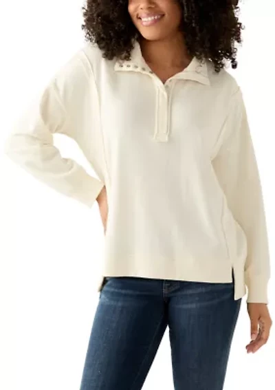 Women's Snap Henley Sweatshirt
