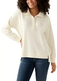 Women's Snap Henley Sweatshirt