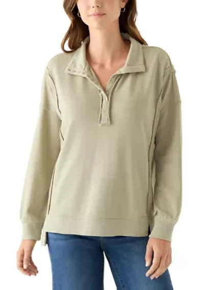 Women's Snap Henley Sweatshirt