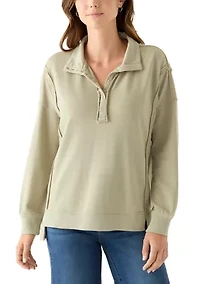 Women's Snap Henley Sweatshirt