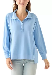 Women's Snap Henley Sweatshirt