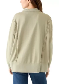 Women's Snap Henley Sweatshirt