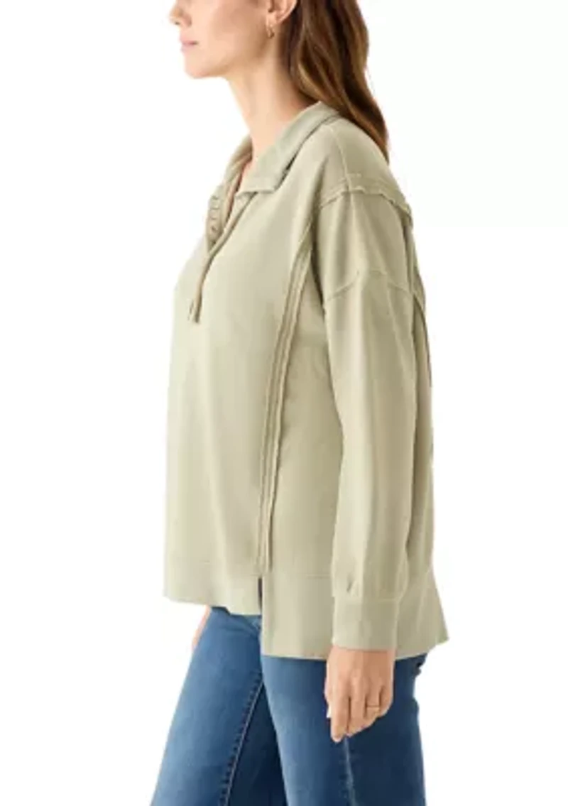 Women's Snap Henley Sweatshirt