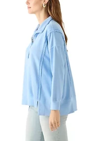 Women's Snap Henley Sweatshirt