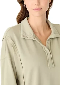 Women's Snap Henley Sweatshirt