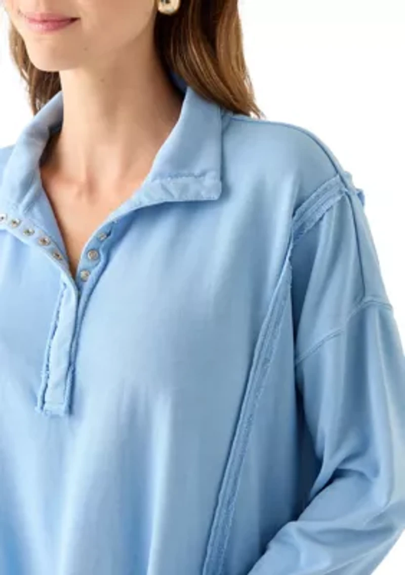 Women's Snap Henley Sweatshirt
