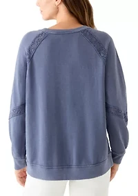 Women's Crochet Detail Boxy Sweatshirt