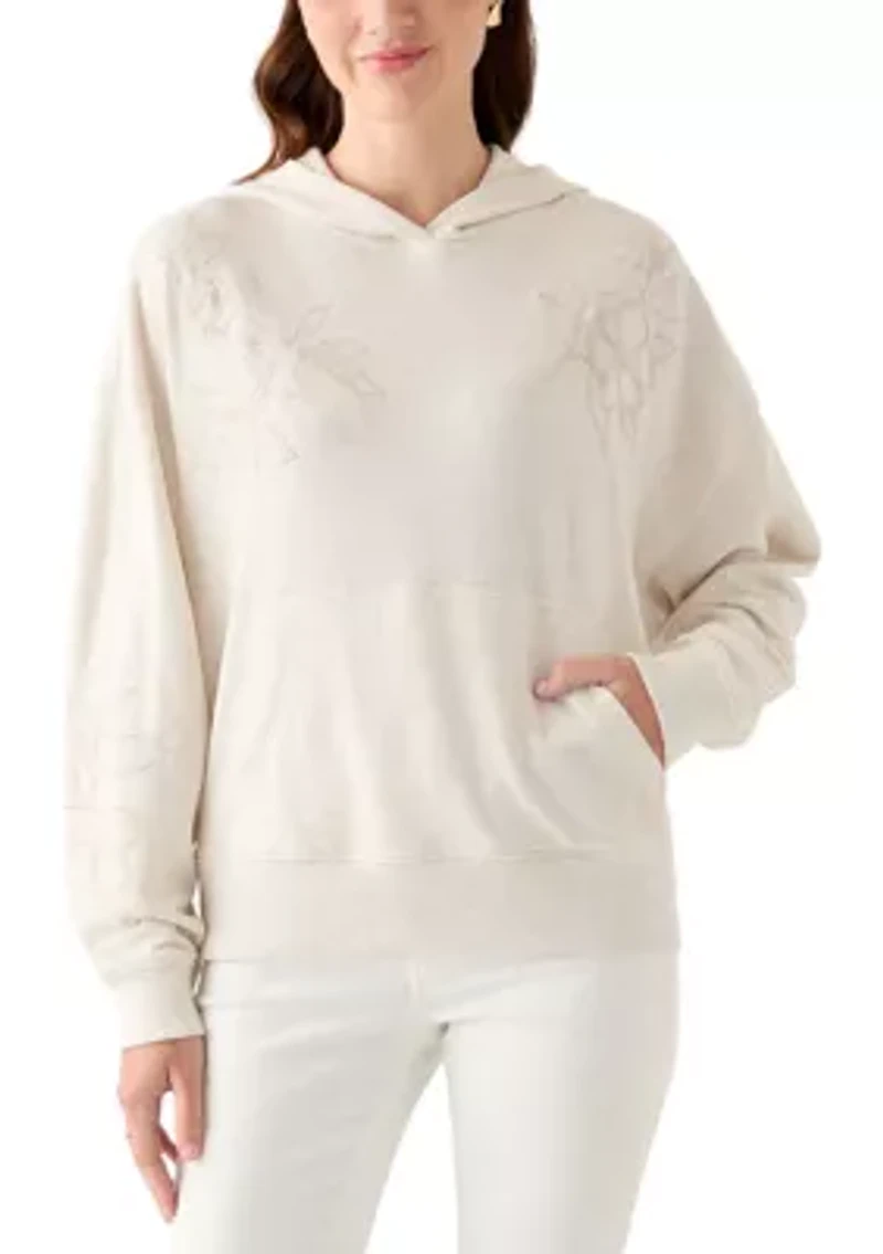 Women's Long Sleeve Embroidered Detail Heather Hoodie