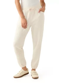 Women's Heathered Joggers with Embroidered Detail