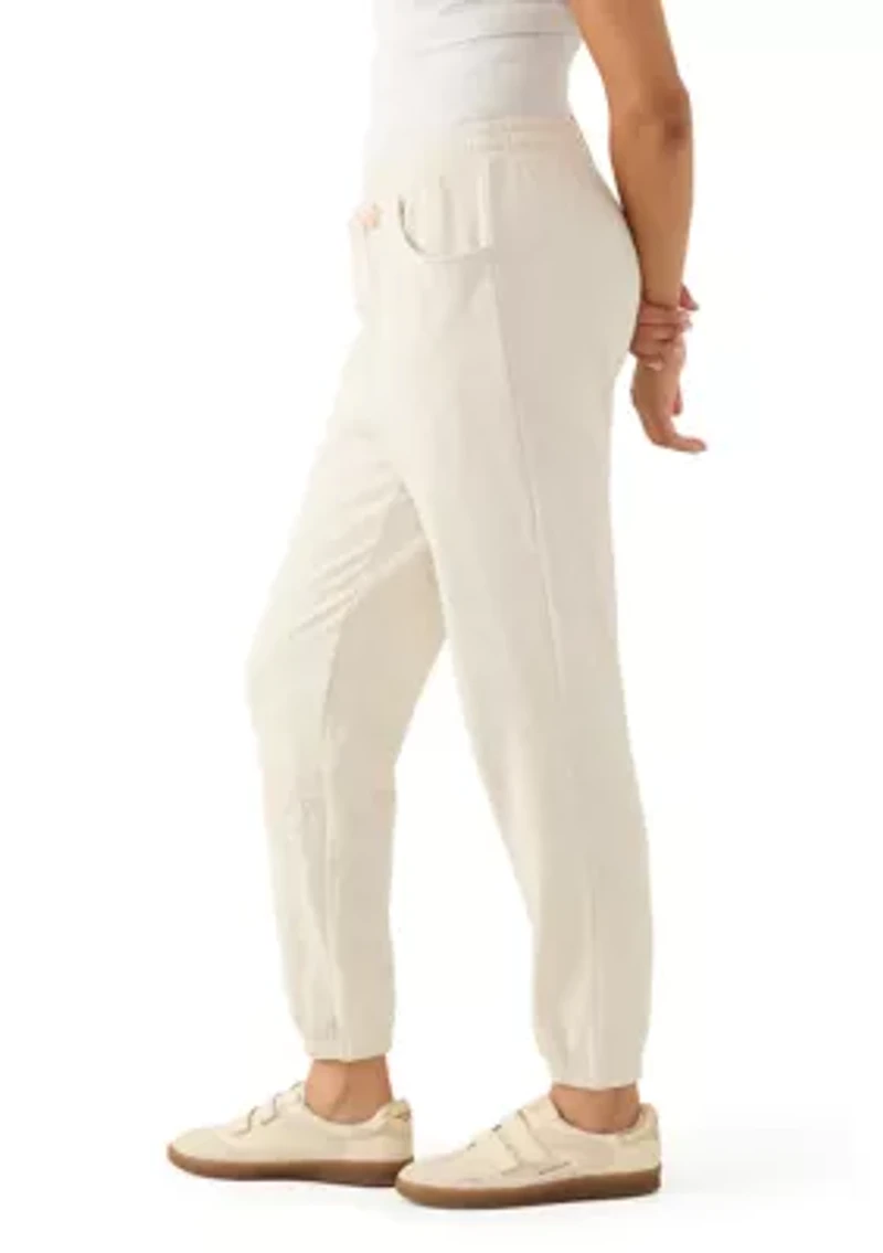 Women's Heathered Joggers with Embroidered Detail