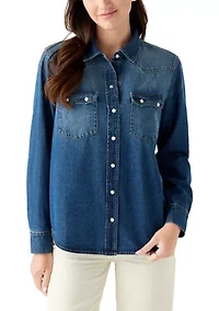 Women's Long Sleeve Western Denim Shirt