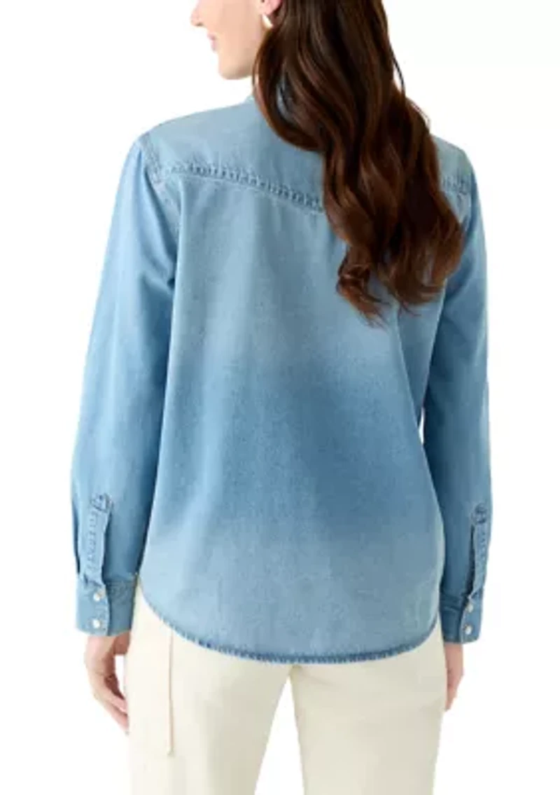 Women's Long Sleeve Western Denim Shirt