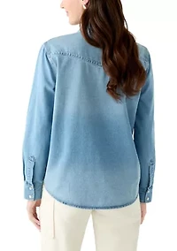 Women's Long Sleeve Western Denim Shirt