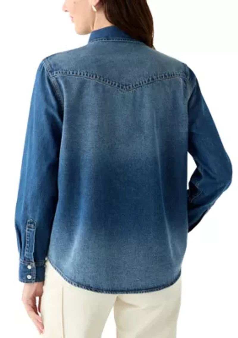 Women's Long Sleeve Western Denim Shirt