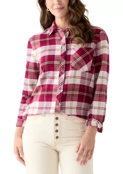 Women's Long Sleeve Soft Button Down Top