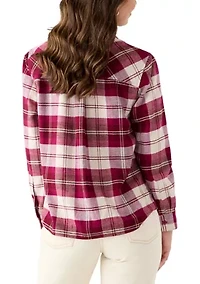 Women's Long Sleeve Soft Button Down Top