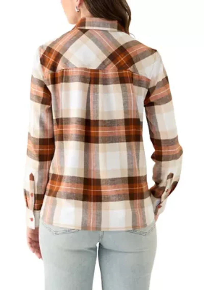 Women's Long Sleeve Soft Button Down Top