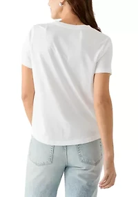 Women's Short Sleeve V-Neck Solid T-Shirt