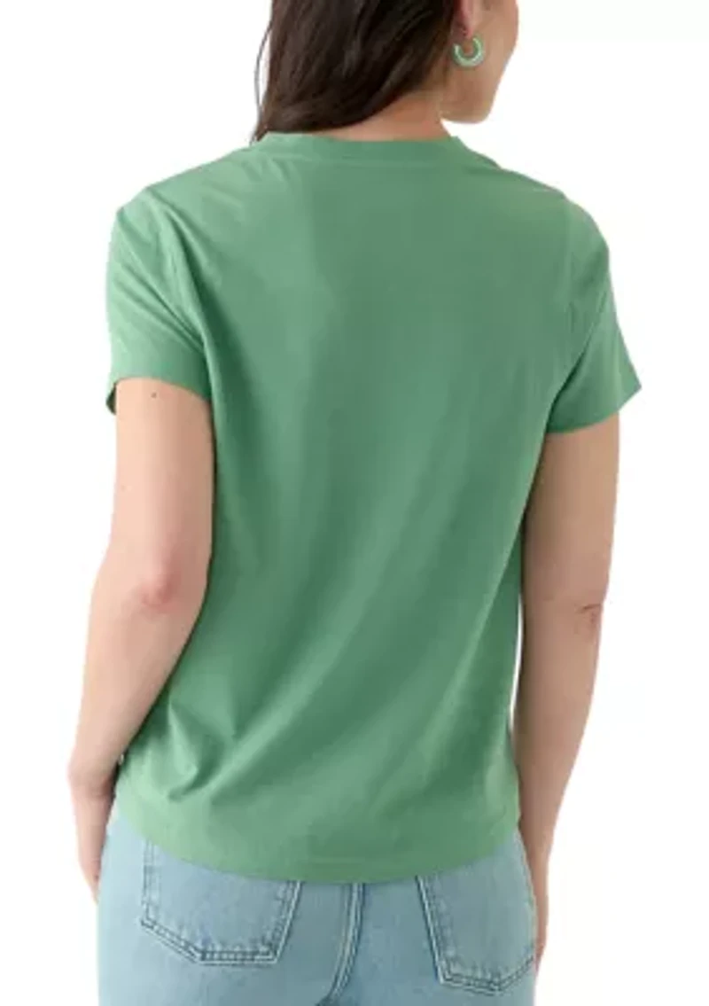 Women's Short Sleeve V-Neck Solid T-Shirt