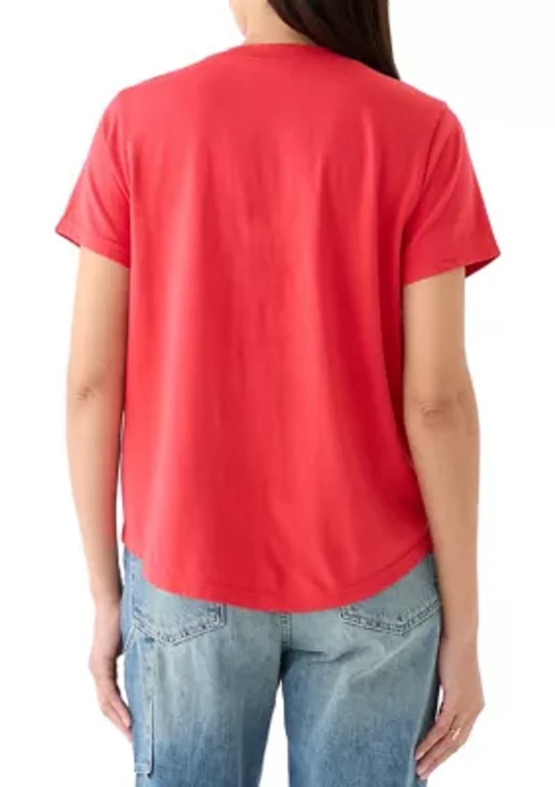 Women's Short Sleeve V-Neck Solid T-Shirt