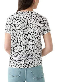 Women's Short Sleeve V-Neck Printed T-Shirt