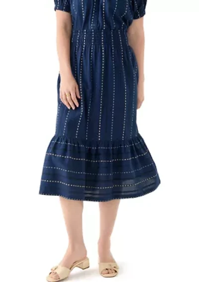 Women's Smocked Waist Midi Skirt