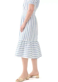 Women's Smocked Waist Midi Skirt