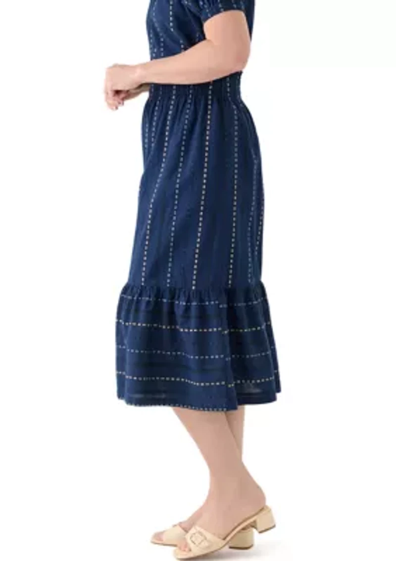 Women's Smocked Waist Midi Skirt