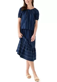 Women's Smocked Waist Midi Skirt