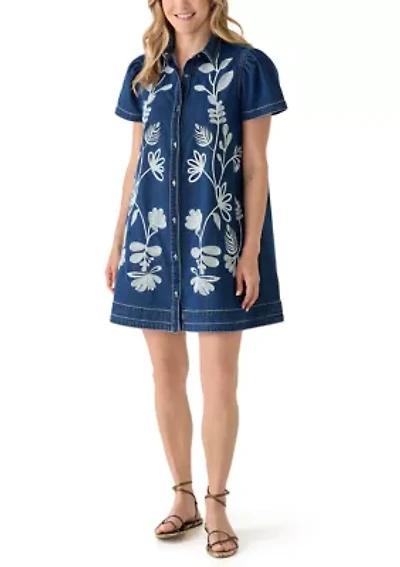 Women's Embellished Denim Dress