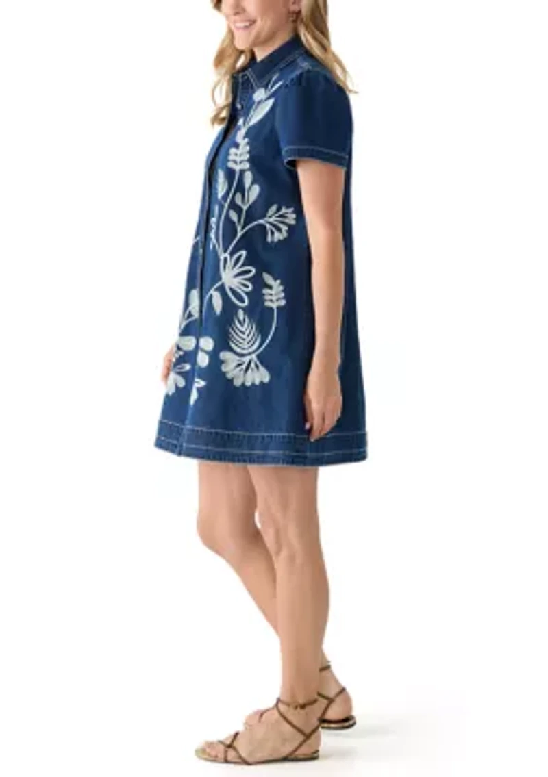 Women's Embellished Denim Dress