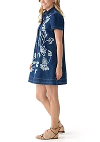 Women's Embellished Denim Dress