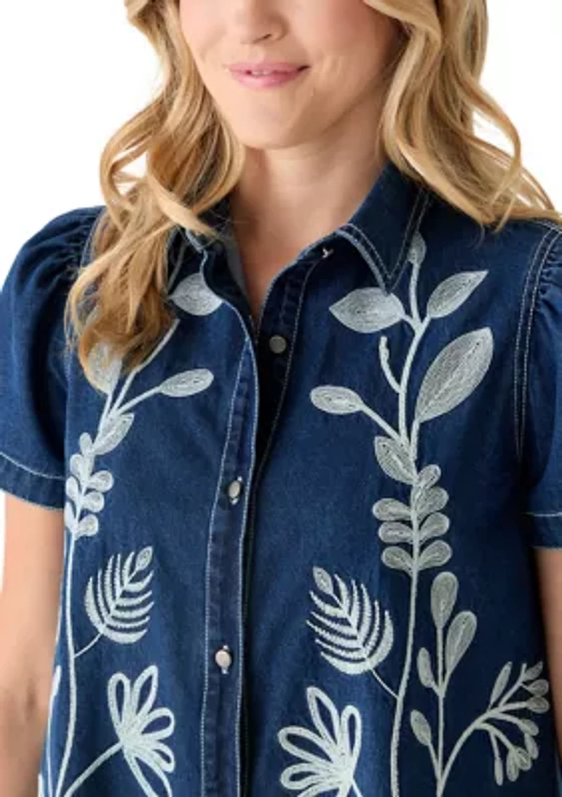 Women's Embellished Denim Dress