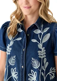 Women's Embellished Denim Dress