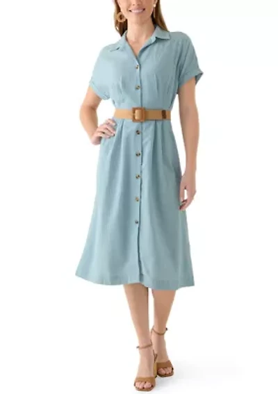 Women's Belted Shirt Dress