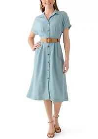 Women's Belted Shirt Dress