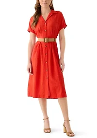 Women's Belted Shirt Dress