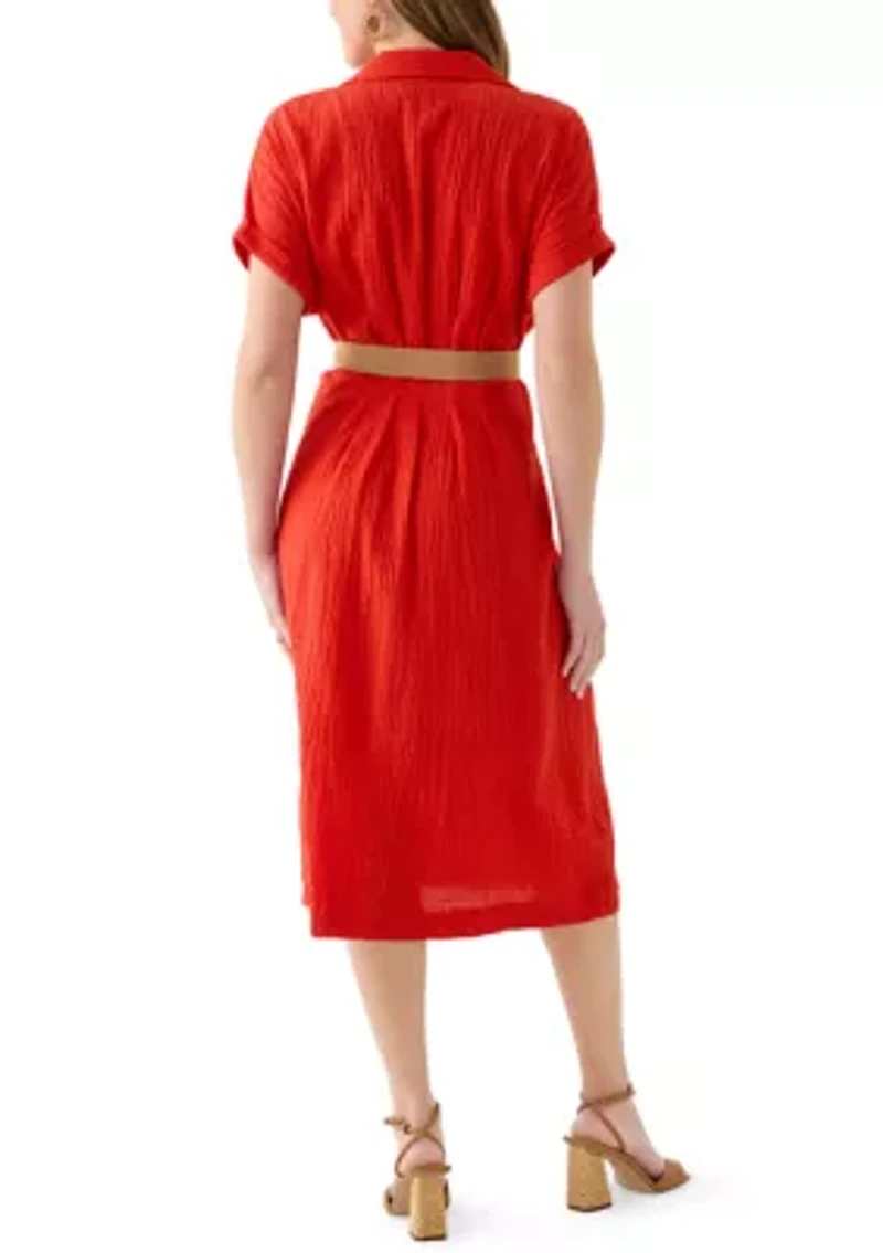 Women's Belted Shirt Dress