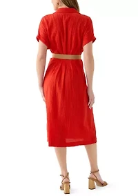 Women's Belted Shirt Dress