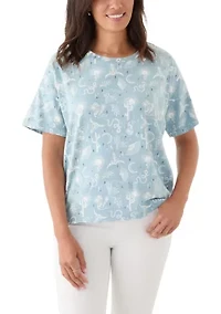 Women's Short Sleeve Drop Shoulder Printed Tee